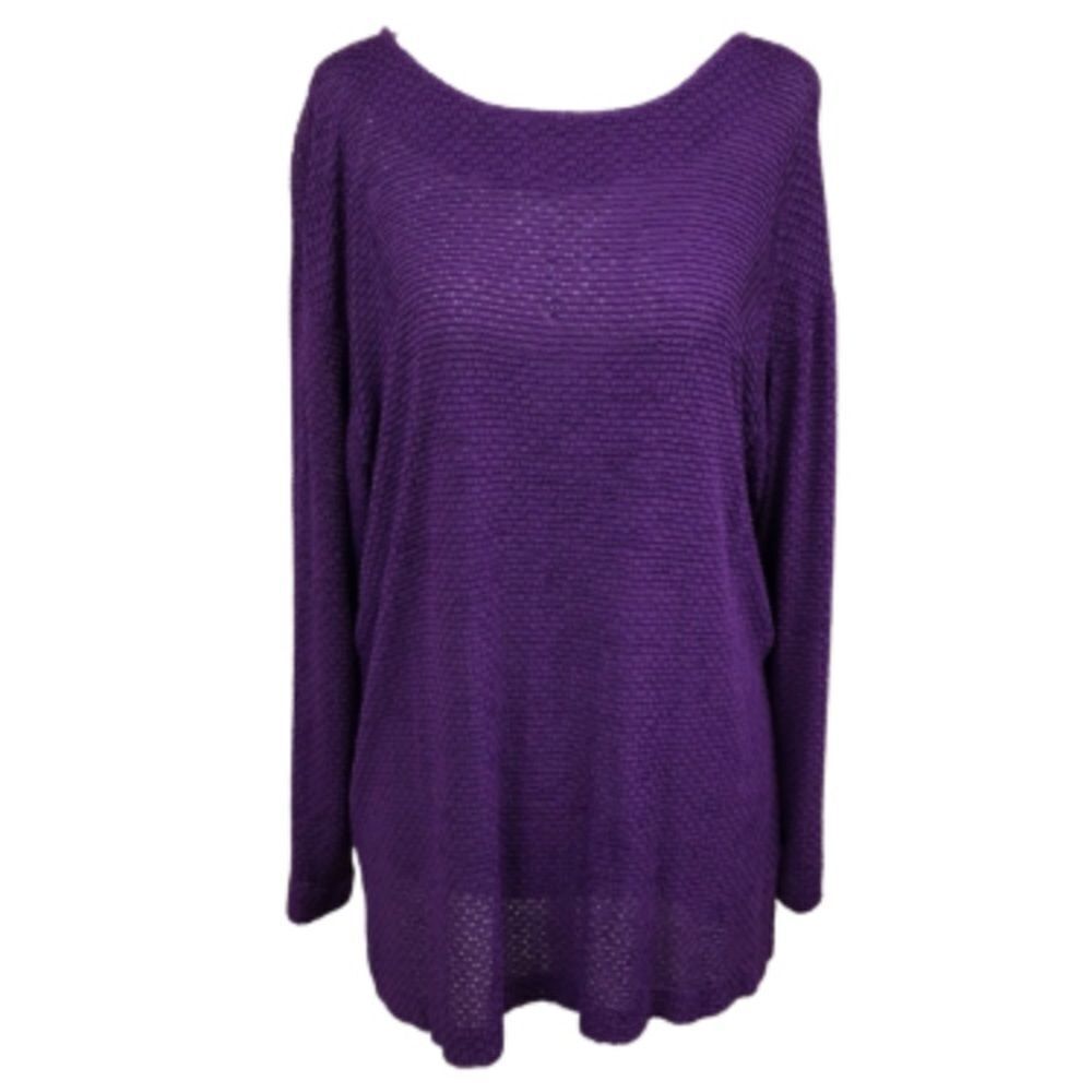 Vintage 90s Purple Long Sleeve Textured Top Size S